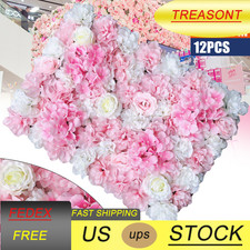 Artificial Silk Flower Wall Panel Wedding Photography Venue DIY Decoration 12pcs