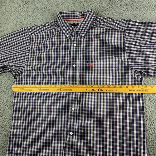 Camisa Ariat Pro Series Para Hombre XL Azul Rojo A Cuadros Ajustada Botón Abajo Logo Occidental - Imagen 7 de 15