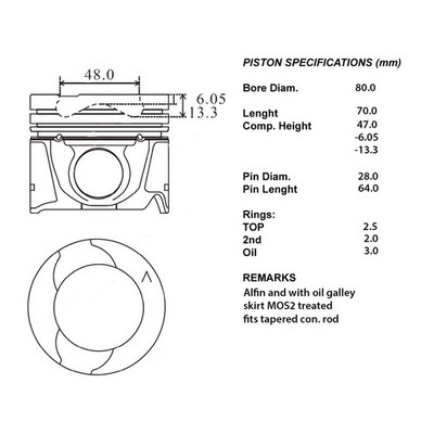 100-29062 IAP QUALITY PARTS COMPLETE ENGINE PISTON SERIES STD