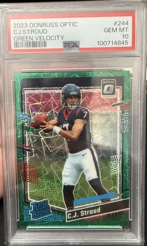 2023 Panini Donruss Optic C.J. Stroud Green Velocity Prizm RC PSA 10