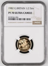 1982 G.BRITAIN 1/2 SOV PF 70 UC