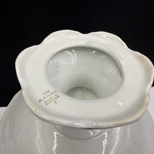 "Pedestal redondo de cuenco de compota ARABIA OF FINLAND Finn Flower azul (1) 9 1/4"" •BONITO•" - Imagen 13 de 19