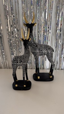 2 Pcs Antelope Statues, African Animal Home Decor for Animal Lovers, Antelope