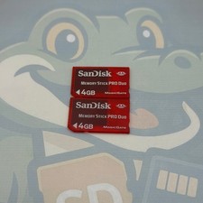 LOT of 2 SanDisk MemoryStickPRODuo - 4GB - Untested - Color Cards - GC430
