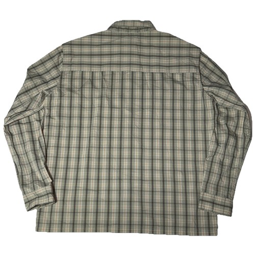 EMS Button Shirt Mens XL Beige Orange Plaid Vented Fishing Performance Hiking - Picture 3 of 11