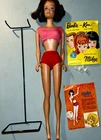 Vintage Brunette Mattel Midge Doll w/ Flawless Swimsuit,Metal Stand, Heels