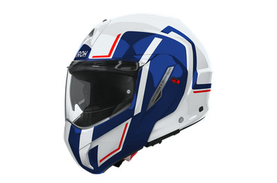 Helm Modular Airoh Mathisse II Genius Blue Red Gloss Backflip 180° Poliert