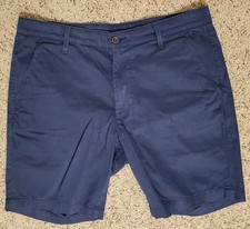 AG Adriano Goldschmied Wanderer Slim Trouser Shorts Men's 34 Navy Blue Chino