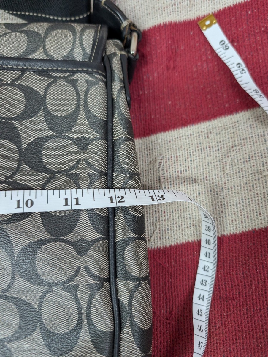 Coach Heritage Stripe Messenger Bag Signature Canvas Leather