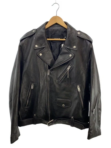 GIACCA COACH RIDERS DOPPIA L PELLE DI MUCCA NERA CL359 MOTO USATA