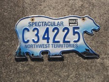 2013 NorthWest Territories Bear License Plate Aurora Borealis NWT Canada C34225