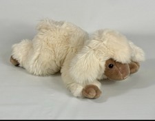 Gund Cream Lamb LAMBSALOT Plush Brown Face Feet 14" Stuffed Animal Laying 3323