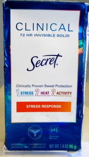 Secret Clinical Strength Stress Response Antiperspirant Solid 72 hr, 1.6oz