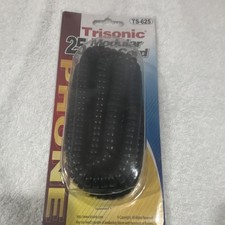 Trisonic 25 ft Coil Handset Cord Black TS-625 4P4C Modular Telephone Cable