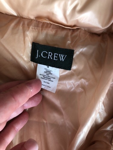 114. J. Crew Gold Belted Puffer Worn Once M - Picture 2 of 9