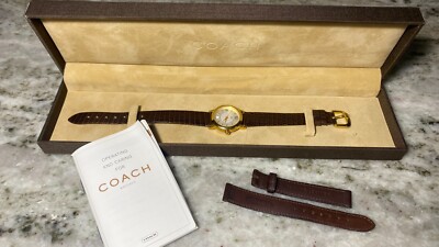 Womens Coach Gold Watch W005 Leather Band New Replacement Band in Box C506 eBay