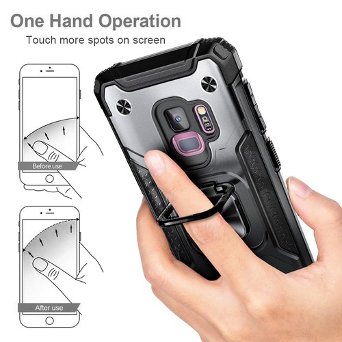Für Samsung Galaxy S9 / S9 Plus Hülle Ring Ständer Handy Cover mit Displayschutz - Bild 9 von 30