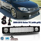 for 2005-2010 Scion TC Fog Lights Driving Lamps with Bumper Grill Black Clear