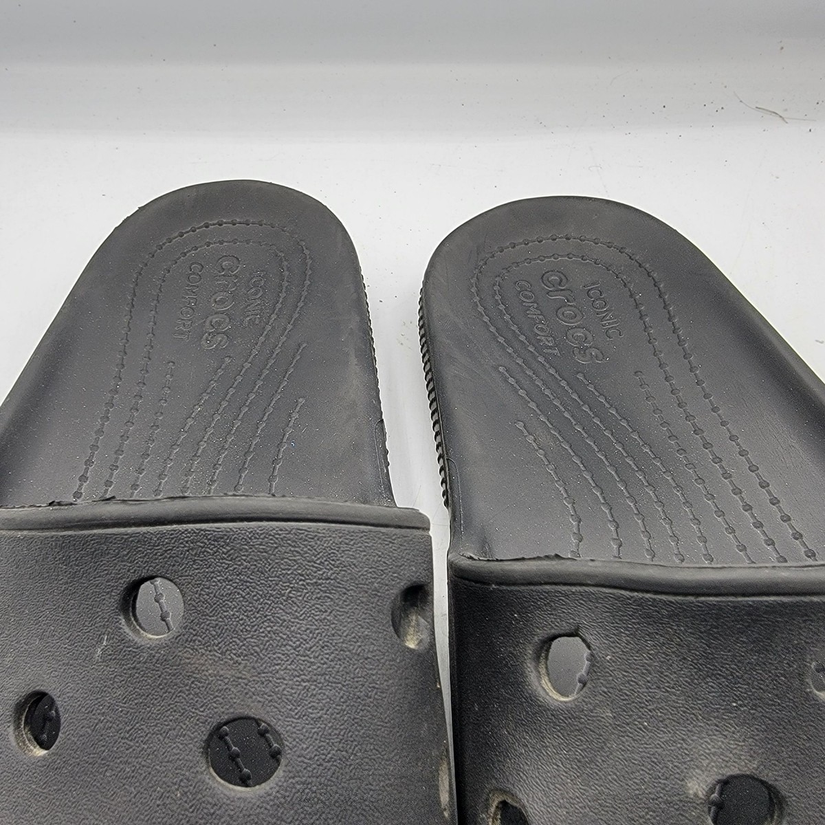 Classic Crocs Slides Mens 13 Black Sandals Shoes Iconic Comfort