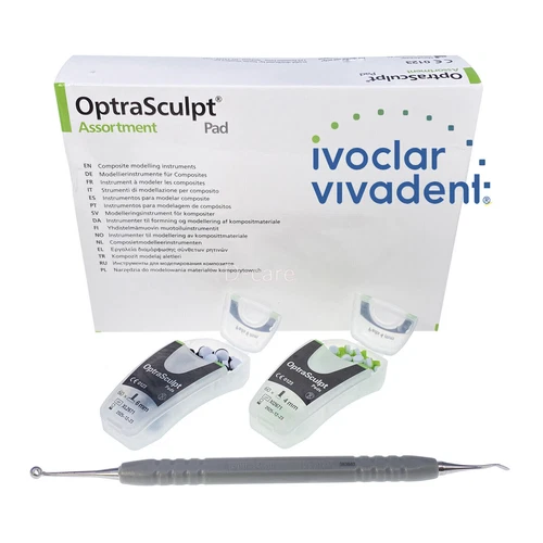 Dental Composite Resin Filling OptraSculpt Foam Pads Kit Veneer Spatula Handle