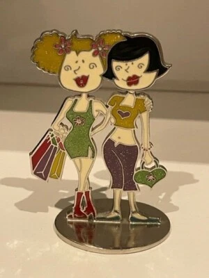 BNEW BEST FRIENDS SHOPPERS METAL PHOTO CLIPS DISPLAY MEMO HOLDER STAND - image 1 of 2