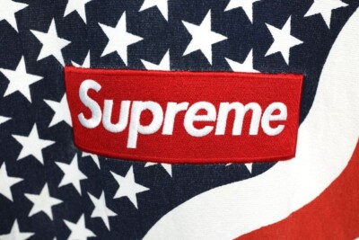 SUPREME USA FLAG BOX LOGO PULLOVER HOODIE Size M | eBay