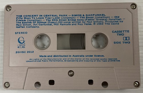 Simon & Garfunkel The Concert In Central Park Music Cassette 2 Tape Geffen 1982 - Picture 14 of 24