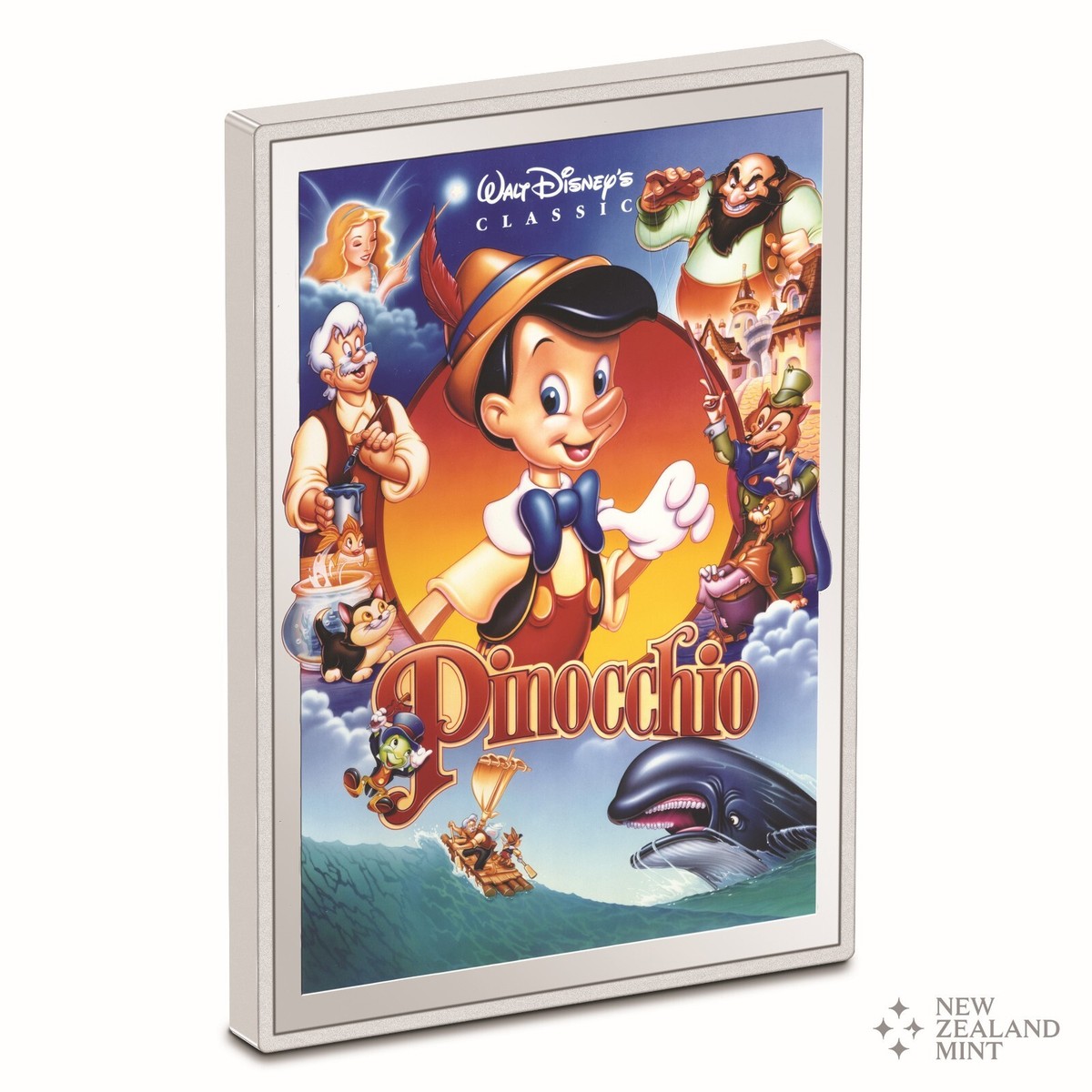 2024 Niue Disney Pinocchio 5oz Silver Colorized Proof Poster Coin