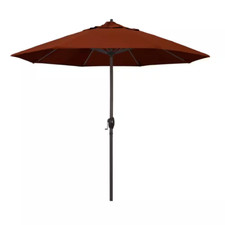 Large 9" Ft Patio UMBRELLA ONLY Table Deck Pool Beach Hand Crank Tilt Terracotta