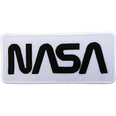 NASA T-Shirt zum Aufbügeln Aufnäher bestickt Astronaut Kostüm weiß zum Nähen Abzeichen