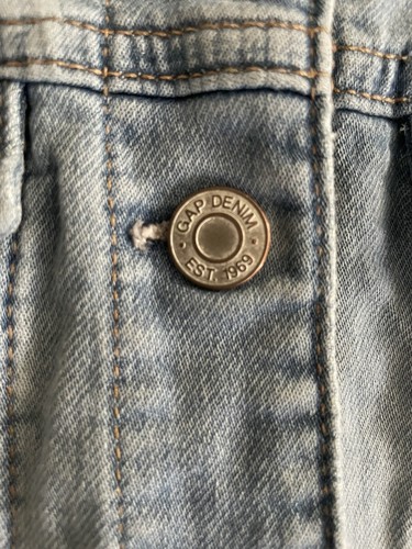 GAP Girl's Medium Indigo Wash Denim Jean Jacket Size XL 12 Stretch - Picture 6 of 8