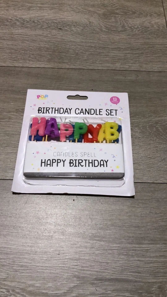 Velas de fiesta multicolores niños feliz cumpleaños decoración de pasteles letras 13 piezas Foto 4 de 4