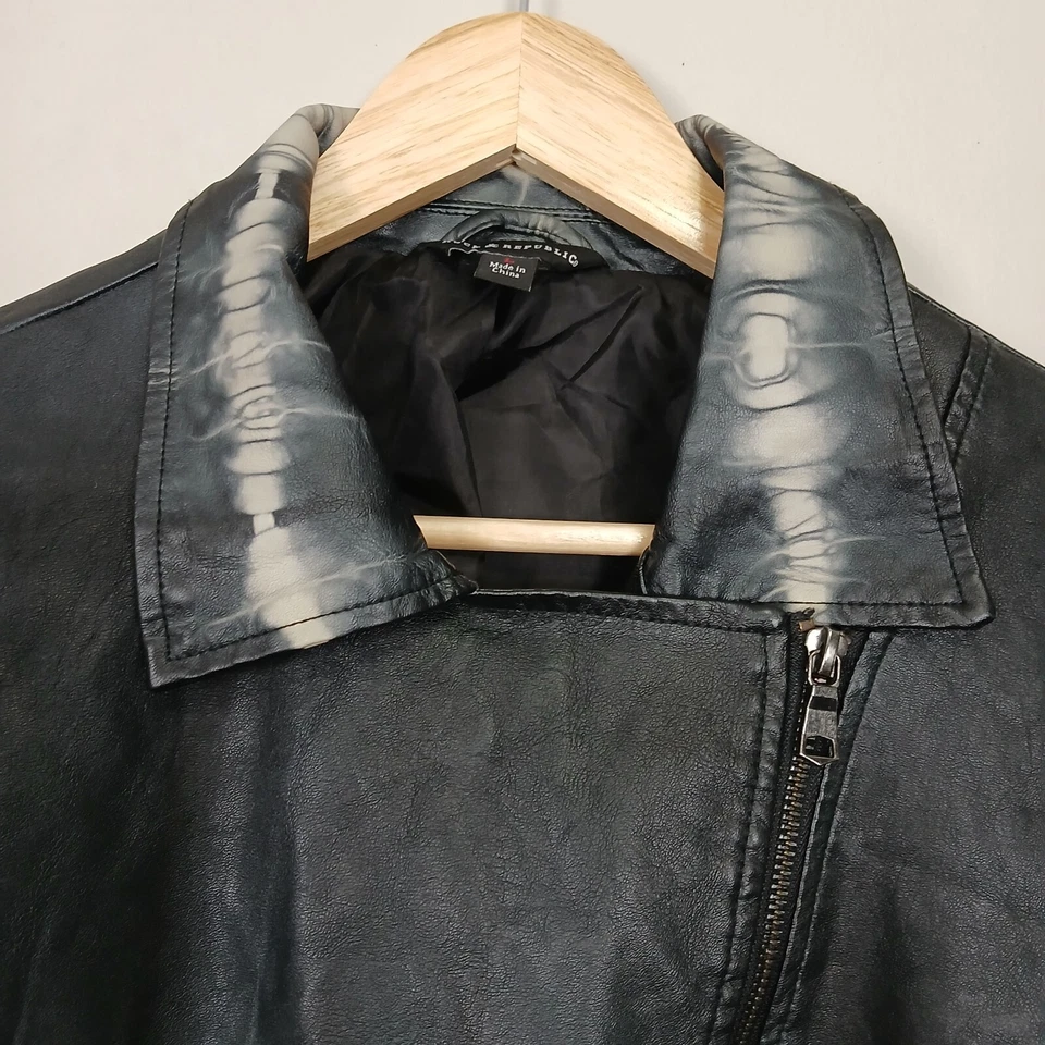 Рок и республика искусственной кожи куртка женщин большой Moto галстук краситель мотоциклиста гранж панк - Изображение 2 из 4