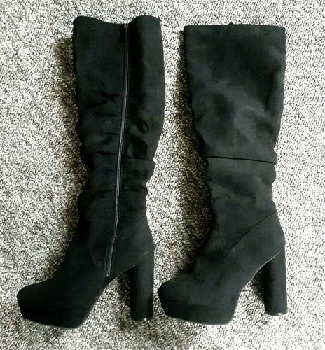 Women's Bamboo Black vegan Suede high 