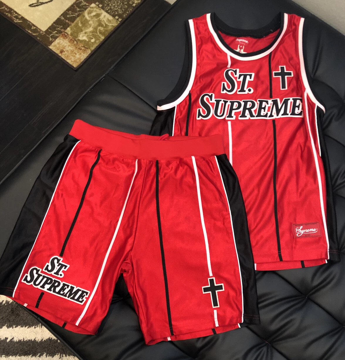 Maillot de basket ball et set court Supreme St. Supreme ROUGE   Taille M 