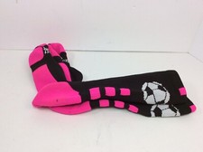 Soccer Black And Pink Knee Socks By Mad Sports & Stuff, Padded Arch/Heel Size M