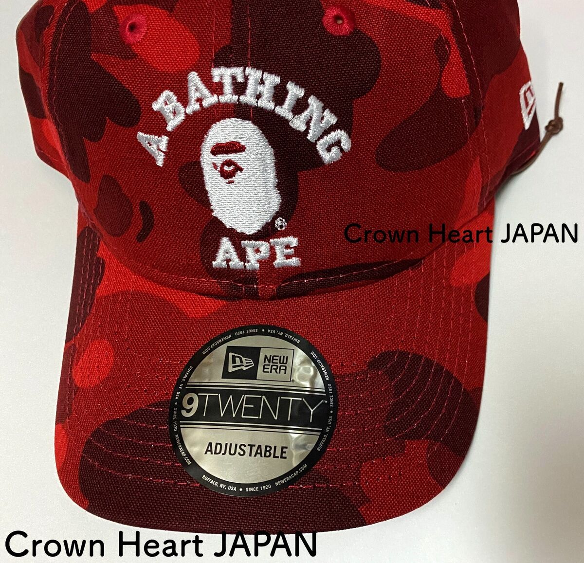 A BATHING APE Men's COLOR CAMO COLLEGE NEW ERA 9TWENTY CAP Red Bape JP