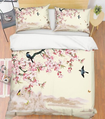3D Flower Bird Landscape Quilt Cover Set Bedding Sets Pillowcases Queen