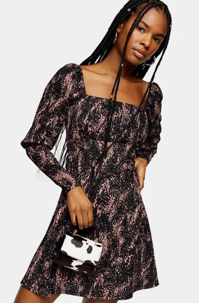 Topshop square deals neck dress
