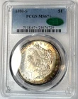 1880 S Toned Morgan $ PCGS MS 67 Plus+CAC💎💎Godzilla Monster Rainbow 💎💎VIDEO