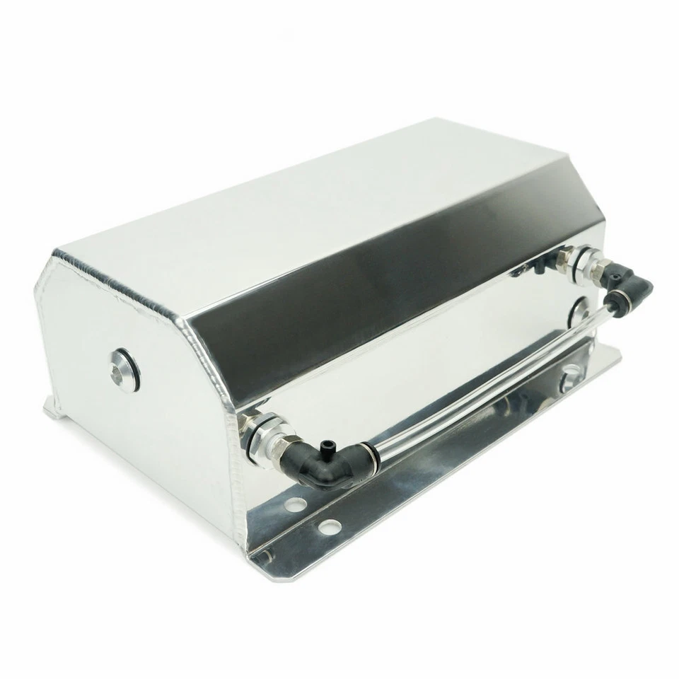 Universal Aluminum 2L Car Engine Oil Catch Can Tank Reservoir Tank 2000ML Chrome - Image 4 of 4