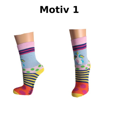 4 - 12 Paar Kinder Socken Damen Strümpfe Einhornsocken (GL) Lustig Motivsocken - Bild 3 von 6