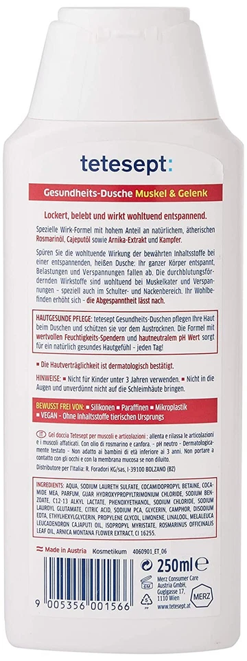 Tetesept Muskel & Gelenk Dusche Sport Belastung Gelenksbeschwerden Arnika 250 ml - Bild 2 von 4