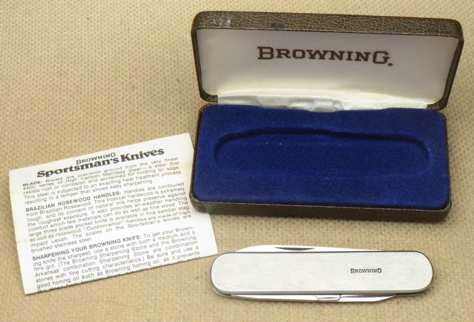 Navaja langosta de tres hojas vintage MARRÓN ALEMANIA como nueva con caja de regalo Foto 2 de 4