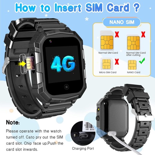 4G Kinder Smartwatch mit Telefonfunktion GPS SOS Videoanruf Kamera Armbanduhr - Zdjęcie 9 z 48