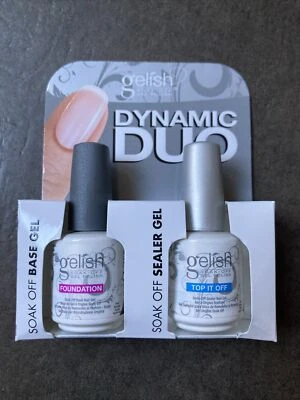 GELISH HARMONY Harmony Gelish Dynamic Duo, Foundation Base Gel, Top It Off Sealer, Nail Polish