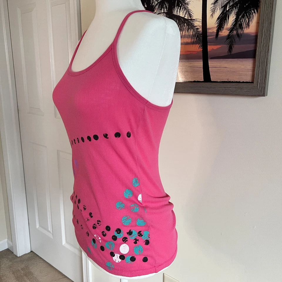 Women's Lilu Graphic Dot Print Tank Top | Pink | Medium | Cotton/Polyester | Y2K - Изображение 3 из 4