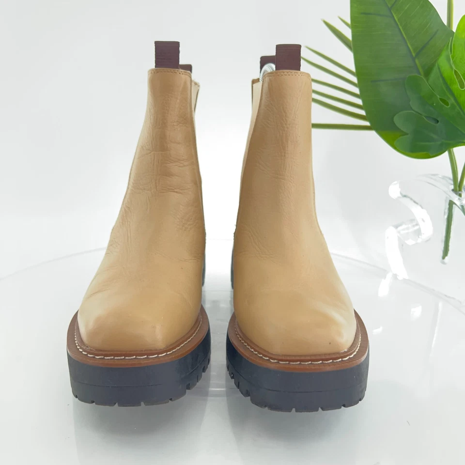 Sam Edelman ботинки Laguna Chelsea женщин 6,5 желтовато-коричневый кожаный тянуть на зажим подошвы коренастый - Изображение 4 из 4