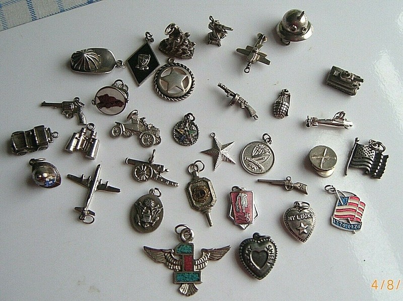 Vintage Collectible Lot ARMY  BOYS 26 Sterling Silver charms