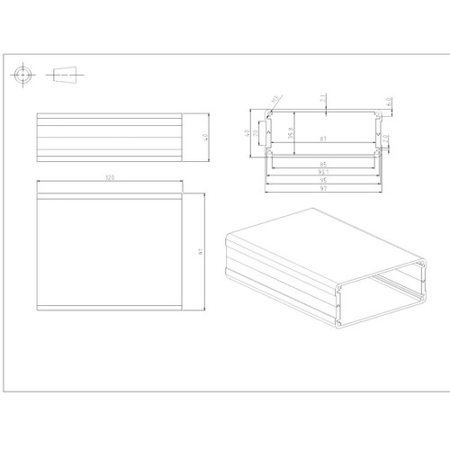 Aluminium Elektronische Projektbox Gehäuse Split Body Case Zum Selbermachen 120*97*40 mm (BxBxH) - Bild 6 von 6
